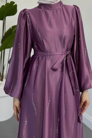 Kaitlyn Taşlı Abiye Lila