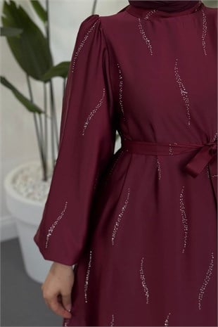 Kaitlyn Taşlı Abiye Mürdüm
