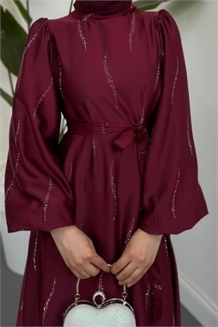 Kaitlyn Taşlı Abiye Mürdüm