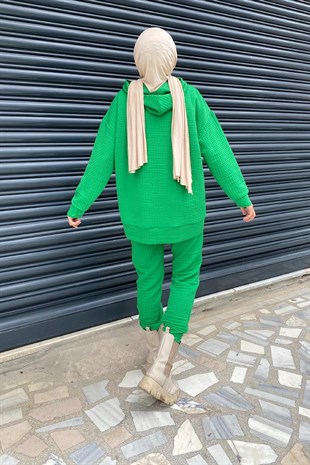 Kanguru Cepli Kapitone Takım Yeşil