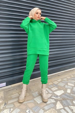 Kanguru Cepli Kapitone Takım Yeşil