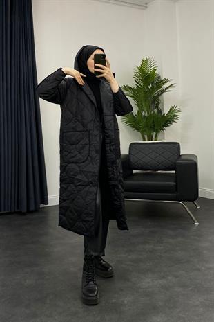 Kapitone Desenli Mont Siyah