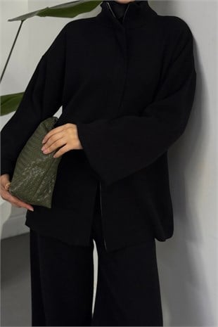 Kasnilia Hırkalı Pantolon Takım Siyah 