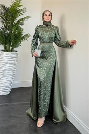 Katy Pelerinli Simli Abiye Haki