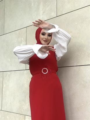 Kemeri Ve Altı Tüylü Jile Kırmızı