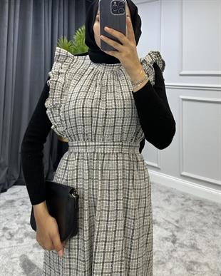 Kolu Fırfırlı Jile Beyaz