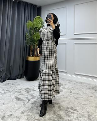 Kolu Fırfırlı Jile Beyaz