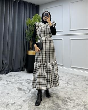 Kolu Fırfırlı Jile Beyaz