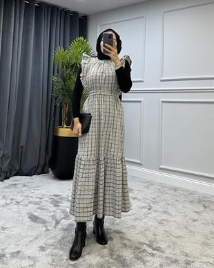 Kolu Fırfırlı Jile Beyaz