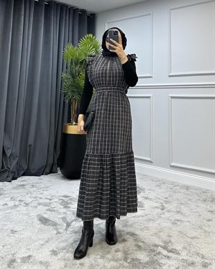 Kolu Fırfırlı Jile Siyah