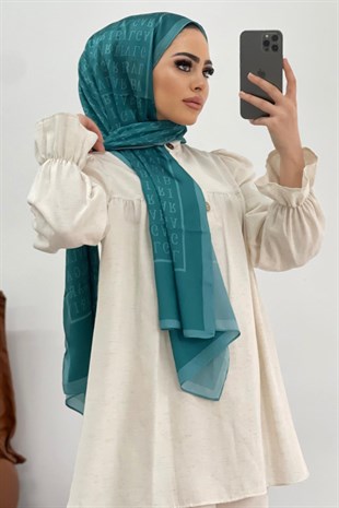 Kolu Lastikli Düğmeli Pantolunlu Takım Krem