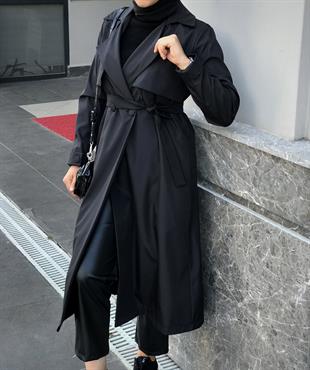 Laris Cepken Trençkot Siyah