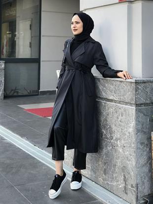 Laris Cepken Trençkot Siyah