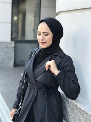 Laris Cepken Trençkot Siyah
