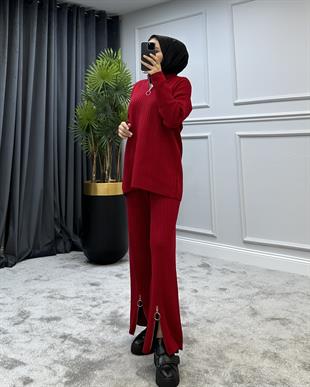 Lena Triko Takım Bordo