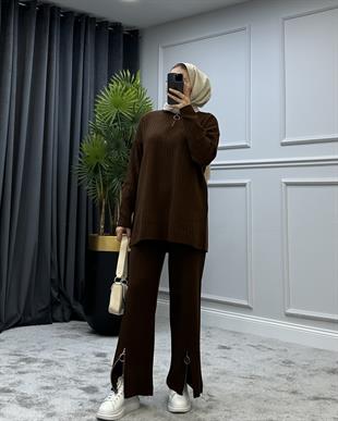 Lena Triko Takım Kahverengi