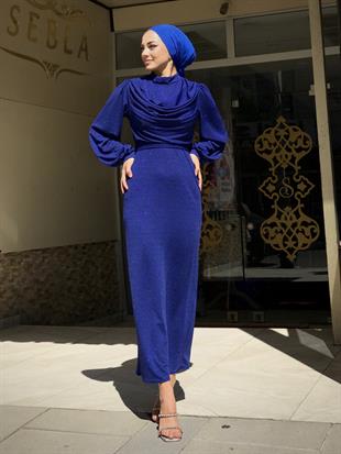 Lenora Bluzanlı Simli Kalem Abiye Saks