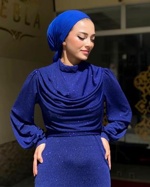 Lenora Bluzanlı Simli Kalem Abiye Saks