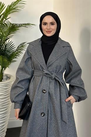 Lianda Düğmeli Astarlı Mevlana Kaban Füme
