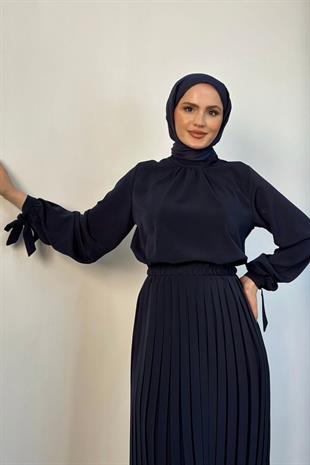 Lindon Plise Etek Takım Lacivert