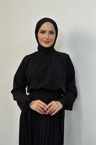 Lindon Plise Etek Takım Siyah
