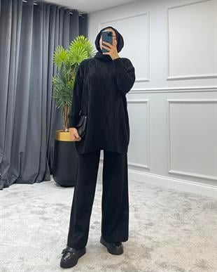 Lizza Triko Takım Siyah