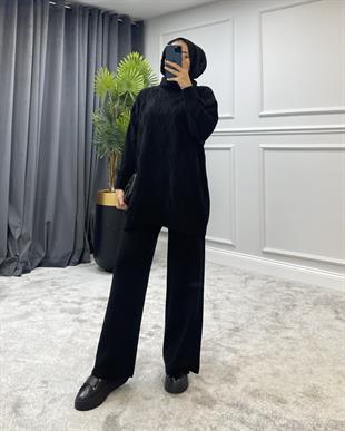 Lizza Triko Takım Siyah