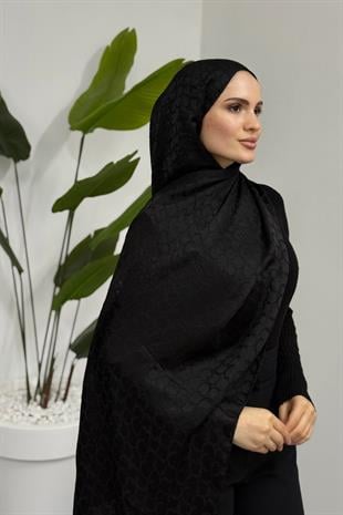 Loiren Bloom Desen Şal Siyah