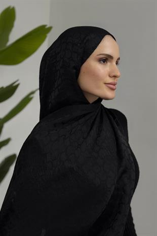 Loiren Bloom Desen Şal Siyah