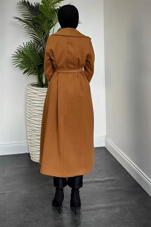 Lucky Astarlı Kaşe Kaban Camel