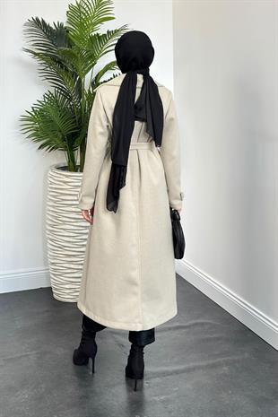 Lucky Astarlı Kaşe Kaban Krem