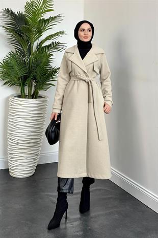 Lucky Astarlı Kaşe Kaban Krem