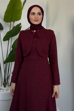 Luvane Fiyonk Elbise Bordo