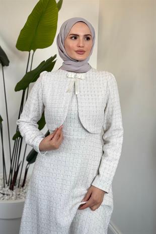 Luvane Fiyonk Elbise Krem