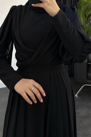 Lydia Şifon Abiye Siyah