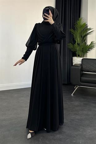 Lydia Şifon Abiye Siyah
