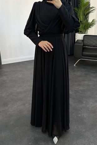 Lydia Şifon Abiye Siyah