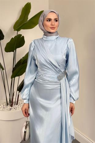 Magnolia Saten Abiye Bebe Mavisi
