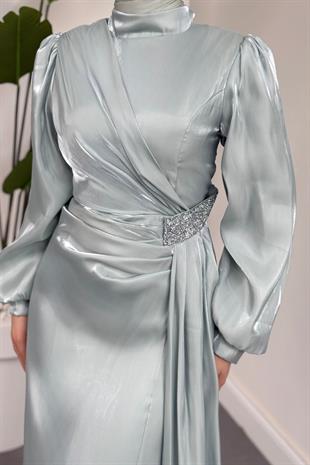 Magnolia Saten Abiye Mint