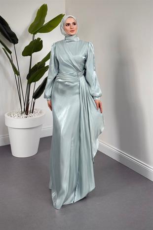 Magnolia Saten Abiye Mint