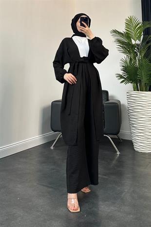 Magnus Keten Kimono Takım Siyah