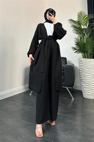 Magnus Keten Kimono Takım Siyah