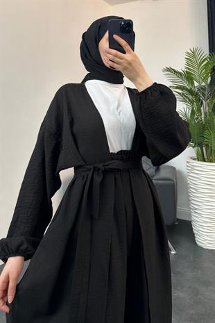 Magnus Keten Kimono Takım Siyah