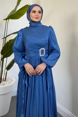 Mahsa Tokalı Janjan Abiye Mavi