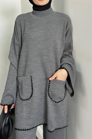 Mallory Cepli Triko Takım Füme