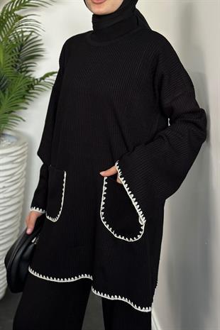 Mallory Cepli Triko Takım Siyah