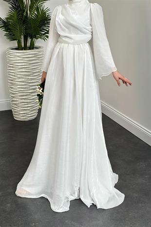 Margaret Drape Janjan Abiye Beyaz