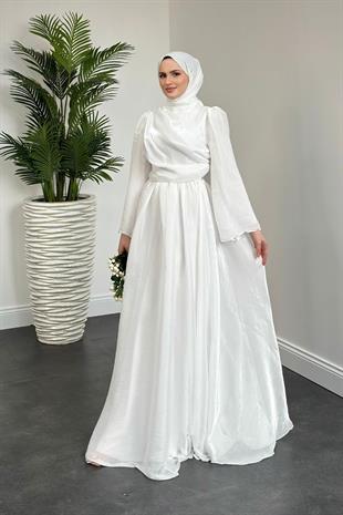 Margaret Drape Janjan Abiye Beyaz