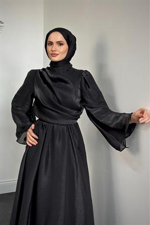 Margaret Drape Janjan Abiye Siyah