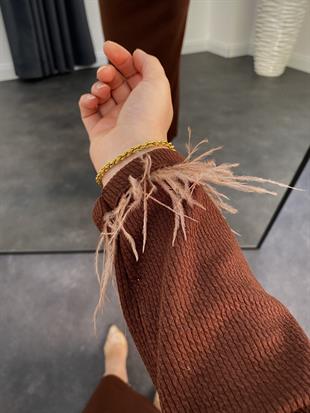 Martina Kemerli Triko Elbise Kahverenk 